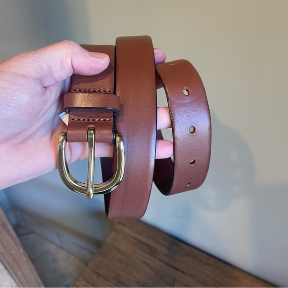 J.Crew Mens Italian leather belt Brown Small - Picture 1 of 6